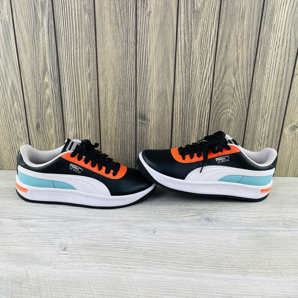NWOT PUMA George Vilas Men’s Black Orange & Light Blue Low-Top Sneakers
